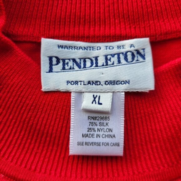 Vintage Silk Knit Pendleton Red Sweater Sz XL - Picture 3 of 10